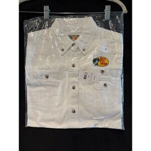 Bass Pro Shops Ladies' White Short Sleeve Logo Shirt -‎ Medium